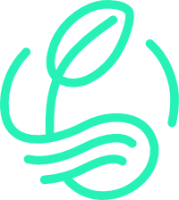 Nature Positive logo, a swoosh design with a leaf and water
