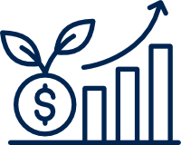 Growing finance icon