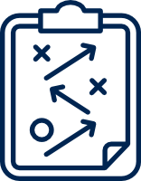 Icon of strategy on clipboard